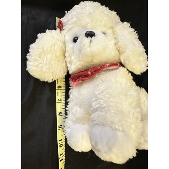 Vintage A&A PLUSH INC  White Poodle Dog Realistic Plush 8 X 11 - Picture 9 of 10